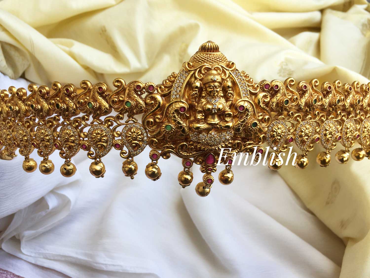 Lakshmi Gold alike Peacock gold drop intricate work Hipbelt
